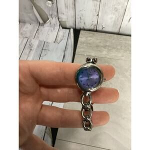 Guess Womens Vintage Watch Pastel Purple Dial Pewter
